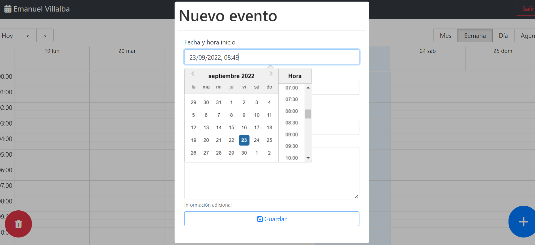 into the react-modal component, there are handle date-picker component.